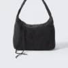 Rectangular Corduroy Shoulder Bag – Black