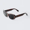 Rectangular Semi-Wide Sunglasses – Brown Tortoise