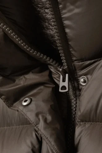 Recycled Down Puffer Jacket – Dark Brown