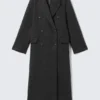 Recycled Wool Blend Coat – Dark Grey