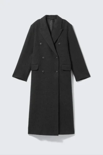 Recycled Wool Blend Coat – Dark Grey