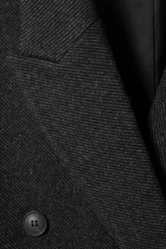 Recycled Wool Blend Coat – Dark Grey