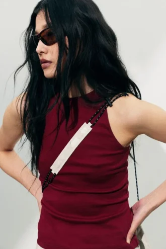 Red Fitted Cotton Jersey Tank Top – Red