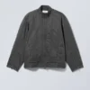 Reed Coated Biker Jacket – Washed Black