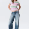 Regular Fit Mini T-Shirt – Pink/Green Stripe
