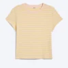 Regular Fit Mini T-Shirt – Striped Lime Yellow/Peach Pink