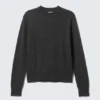Regular Fit Wool-Blend Crew-Neck Sweater – Black