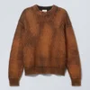 Regular Heavy Knit Sweater – Washed Dark Red
