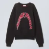 Regular Jacquard Knitted Graphic Sweater – Black – Star Team