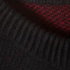 Regular Jacquard Knitted Graphic Sweater – Black – Star Team