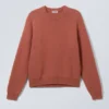 Regular Knitted Cotton Sweater – Dusty Coral