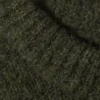 Regular Knitted Wool-Blend Sweater – Dark Green