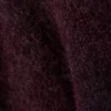 Regular Knitted Wool-Blend Sweater – Dark Red Melange