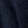 Regular Knitted Wool-Blend Sweater – Navy Blue Melange