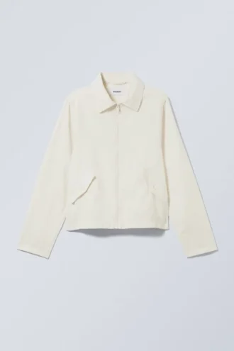 Regular Linen Blend Jacket – off White