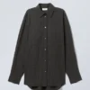 Regular Poplin Shirt – Dark Black