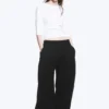 Relaxed Barrel Leg Scuba Sweatpants – Black