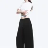 Relaxed Barrel Leg Scuba Sweatpants – Black