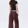 Relaxed Barrel Leg Scuba Sweatpants – Burgundy