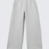 Relaxed Barrel Leg Scuba Sweatpants – Grey Melange