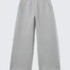 Relaxed Barrel Leg Scuba Sweatpants – Grey Melange