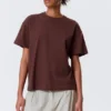 Relaxed Boxy Cotton T-Shirt – Burgundy