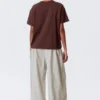 Relaxed Boxy Cotton T-Shirt – Burgundy