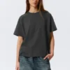 Relaxed Boxy Cotton T-Shirt – Dark Grey