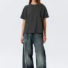 Relaxed Boxy Cotton T-Shirt – Dark Grey