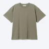 Relaxed Boxy Cotton T-Shirt – Dusty Khaki Green