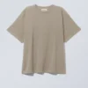 Relaxed Boxy Cotton T-Shirt – Light Mole