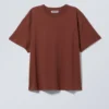 Relaxed Boxy Cotton T-Shirt – Rust