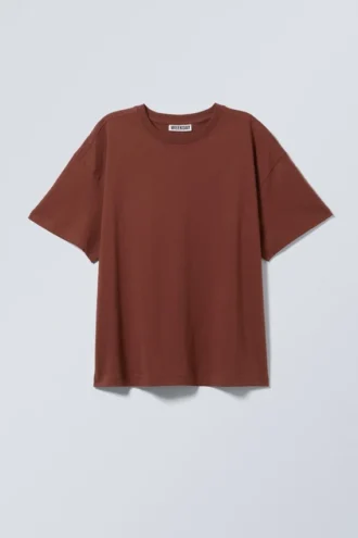 Relaxed Boxy Cotton T-Shirt – Rust