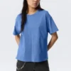 Relaxed Boxy Cotton T-Shirt – Washed Blue