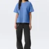 Relaxed Boxy Cotton T-Shirt – Washed Blue