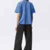 Relaxed Boxy Cotton T-Shirt – Washed Blue