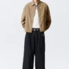Relaxed Boxy Poplin Shirt – Beige Check