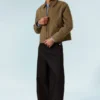 Relaxed Boxy Zip Jacket – Beige