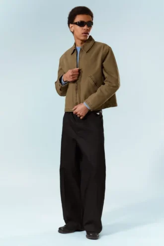 Relaxed Boxy Zip Jacket – Beige