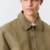 Relaxed Boxy Zip Jacket – Beige