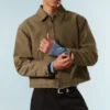 Relaxed Boxy Zip Jacket – Beige