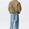 Relaxed Boxy Zip Jacket – Beige