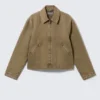 Relaxed Boxy Zip Jacket – Beige