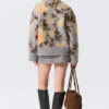 Relaxed Brushed Jacquard Knit Sweater – Grey Melange – Jacquard
