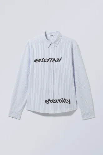 Relaxed Button Down Shirt – Striped Light Lilac – Eternal