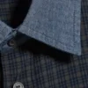 Relaxed Checked Cotton Shirt – Checked Grey – Contrast Denim