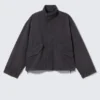 Relaxed Cotton Canvas Jacket – Washed Black