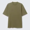 Relaxed Crew Neck T-Shirt – Dark Green