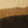 Relaxed Fit Fluffy Knit Sweater – Dusty Yellow & Brown Stripes