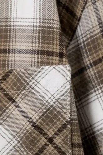 Relaxed Flannel Pyjama Shirt – Checked Beige